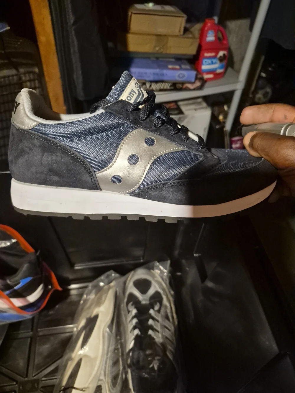 Saucony Men's Navy and Silver Runner Sneaker